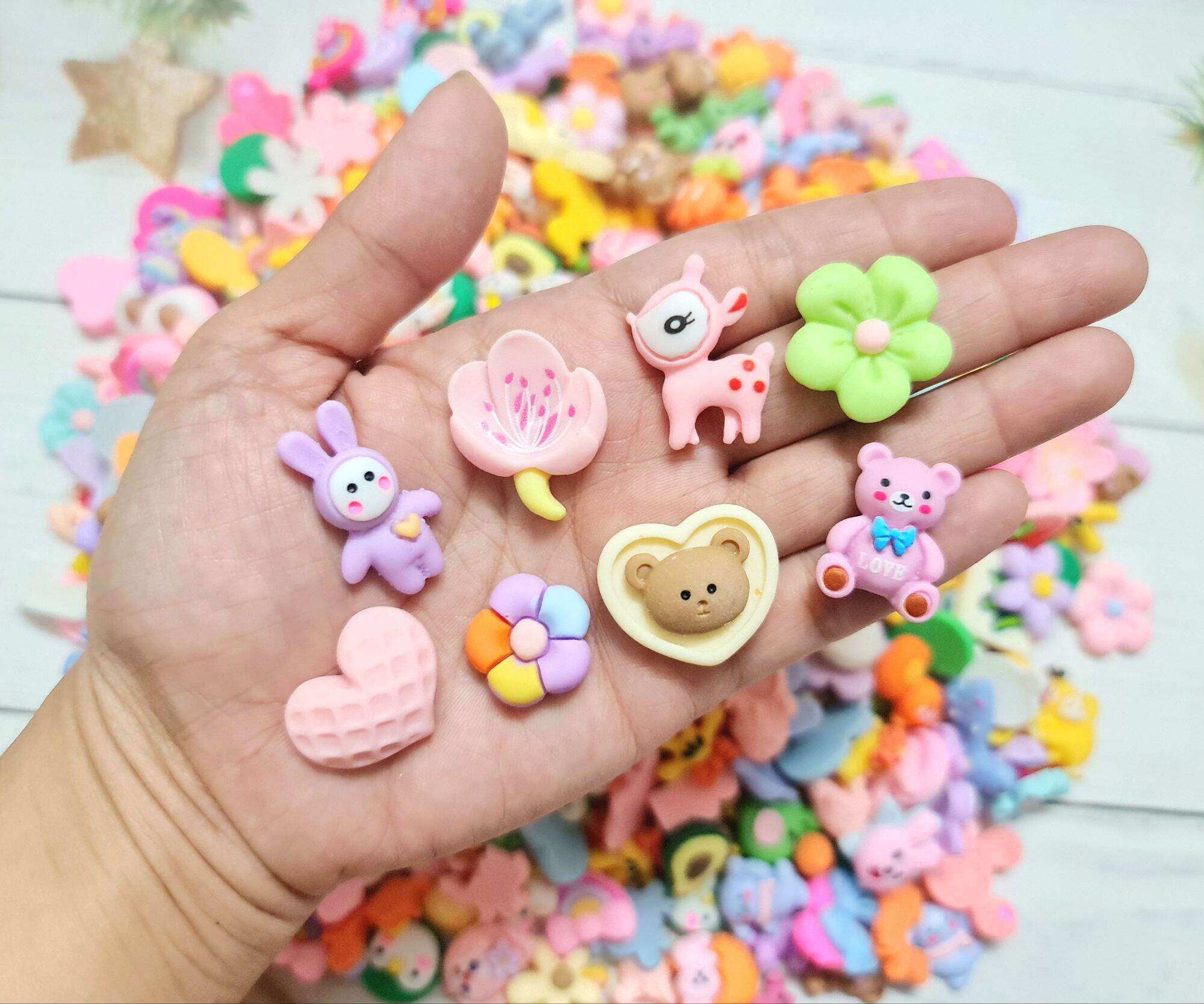Set 50-100 charm/center dán ốp lưng, slime ,làm kẹp tóc