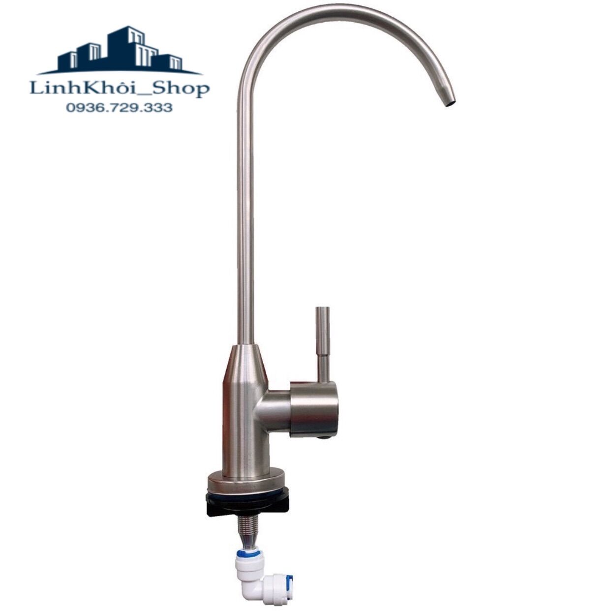 Vòi máy lọc nước , vòi gạt máy lọc nước chất liệu Inox 304 kèm cút đấu nối nhanh
