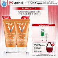Bộ 2 kem chống nắng không gây nhờn rít Vichy Ideal Soleil Dry Touch SPF 50 Chống Tia UVA + UVB 50ml