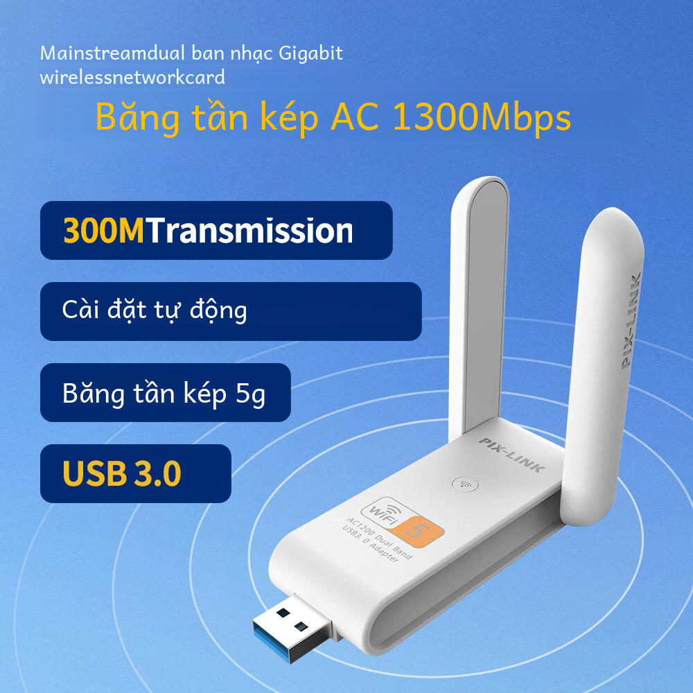 Pix-link-uac15 wifi adapter 1200m ac dual-band mạng không dây 1200mbps usb3.0 adapter card usb wifi adapter dongle 5ghz & 2.4ghz