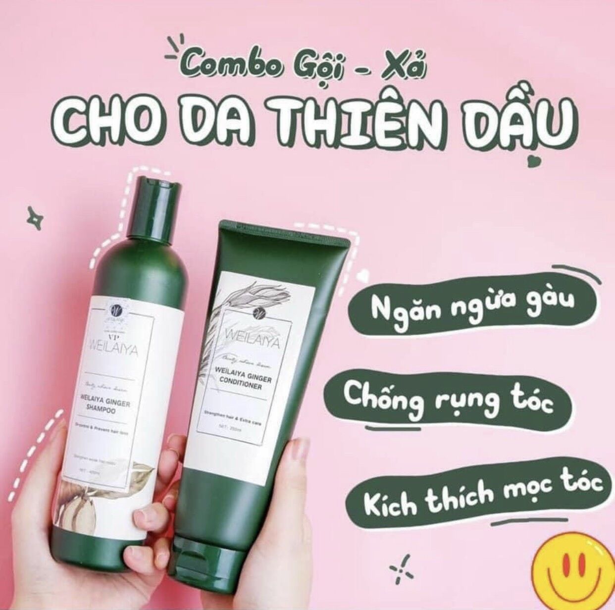 Cặp gội- xả tinh chất gừng weilaiya