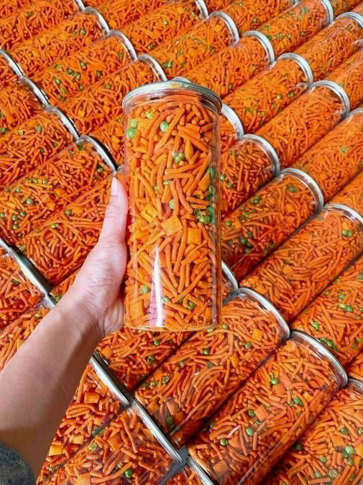 Snack, bim bim que đậu hà lan hũ pet 350g