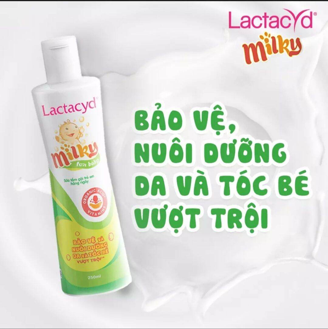 lactacyd milky _ sữa tắm gội cho bé chai 250 ml