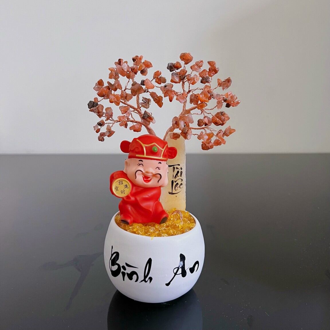 cây tài lộc đá thạch anh  20cm