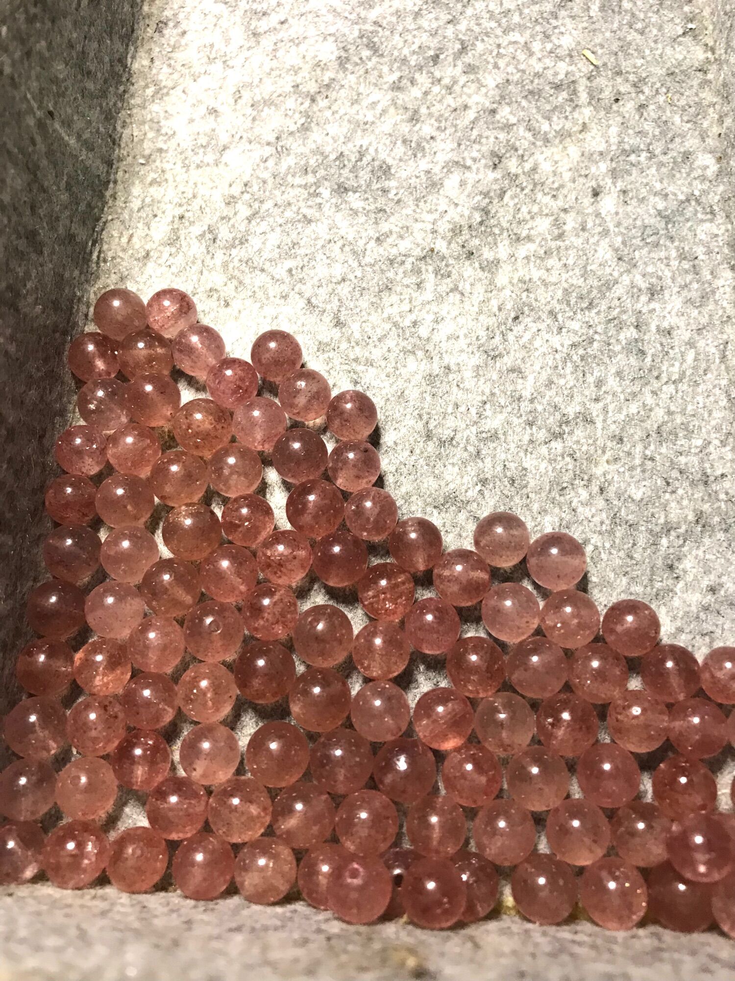 Hạt đá lẻ Strawberry Quartz ~7mm