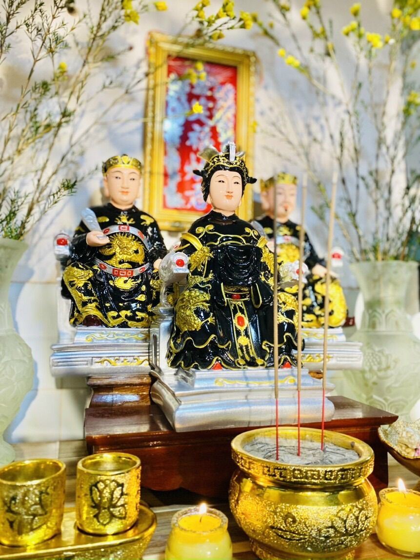 Bộ tượng Táo Quân 30cm Màu Đen