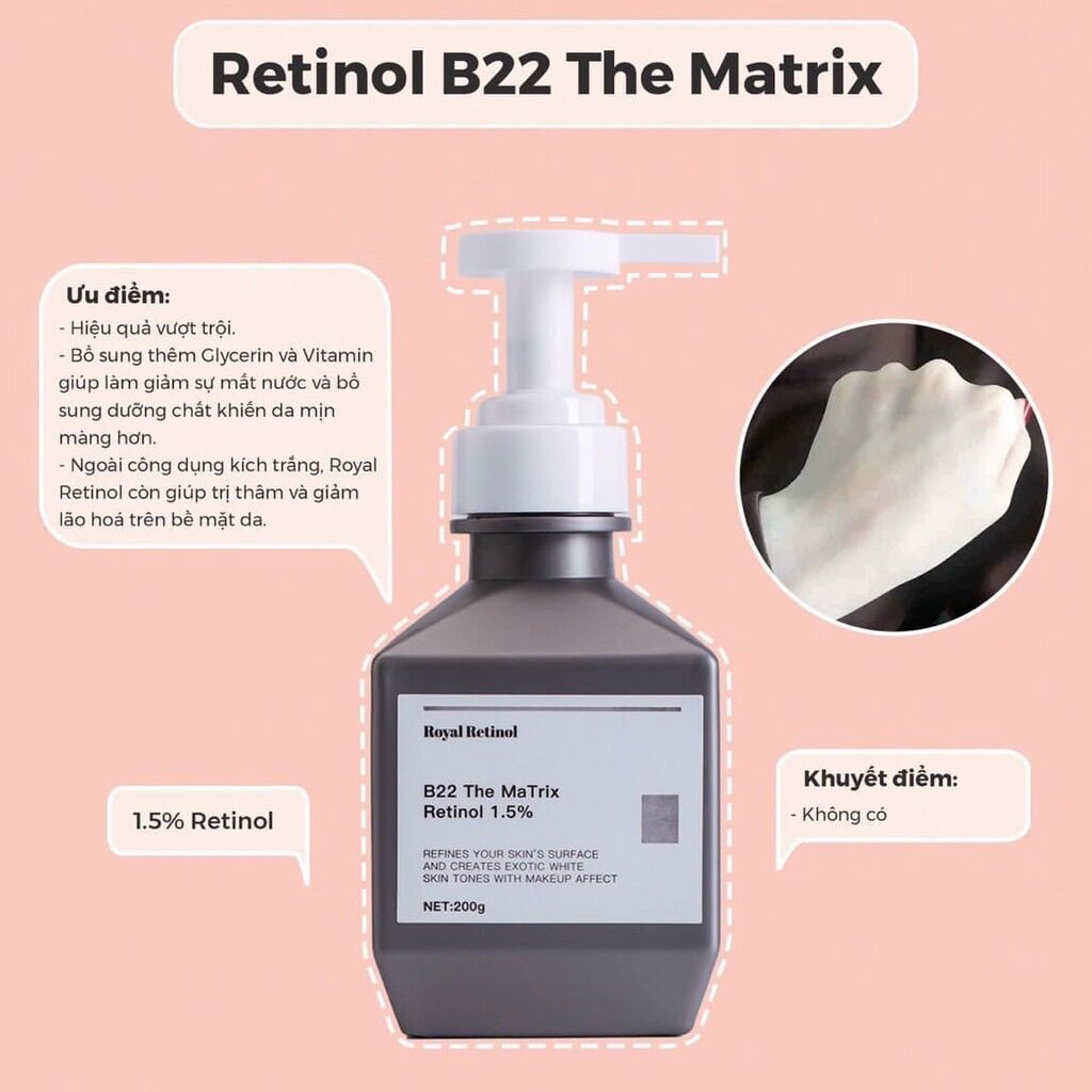Royal retinol b22 the matrix - kem ủ kích trắng body retinol 1.5%