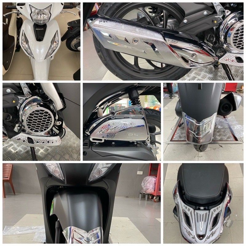 Bộ bảo vệ trang trí xe vision 2021 2022 crom