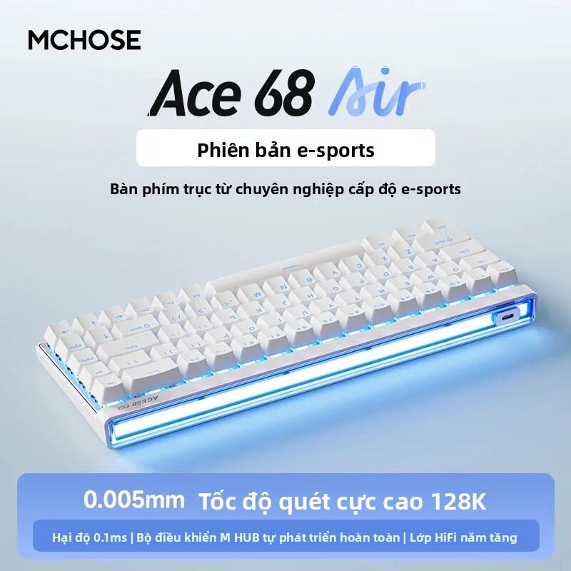 Bàn Phím Chơi Game Mchose Ace68 Air Với Công Nghệ Hall Effect Tốc Độ Kích Hoạt Nhanh 0.001mm Tốc Độ 