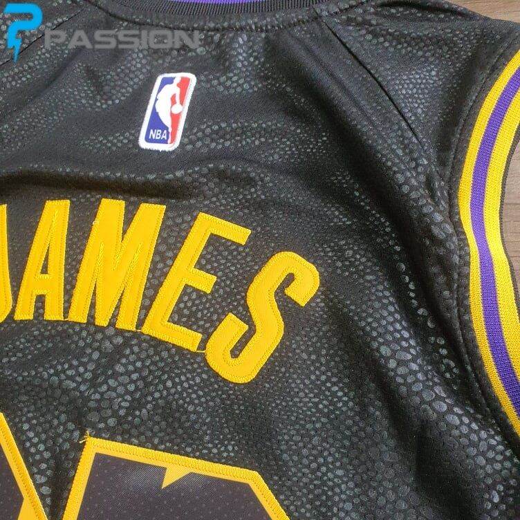 Áo bóng rổ LAKERS thêu cao cấp NBA13 (Đen)