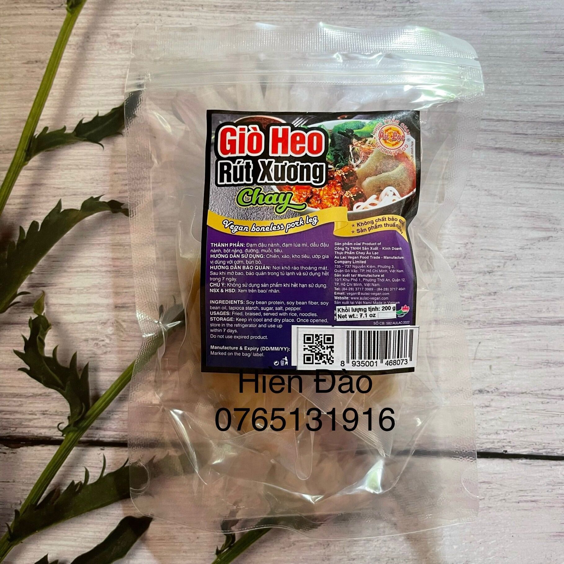 Giò heo rút xương chay âu lạc 200 gr