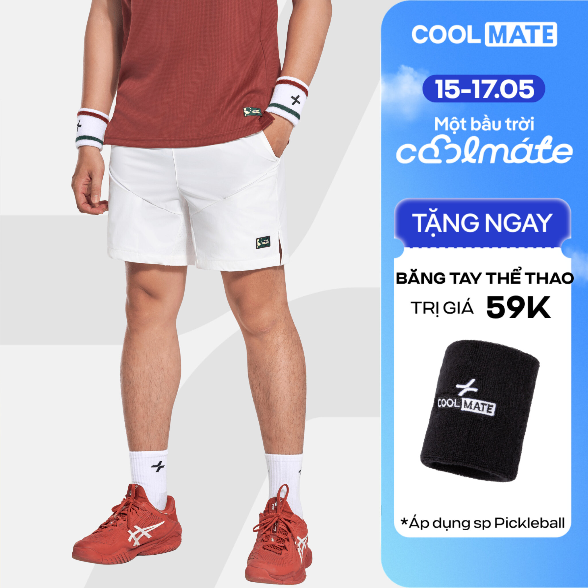 [TẶNG BĂNG TAY]Quần thể thao nam 6inch Pickleball Dink Shot Nhanh khô, Thoáng khí, Thấm hút tốt, Thoải mái vận động Coolmate