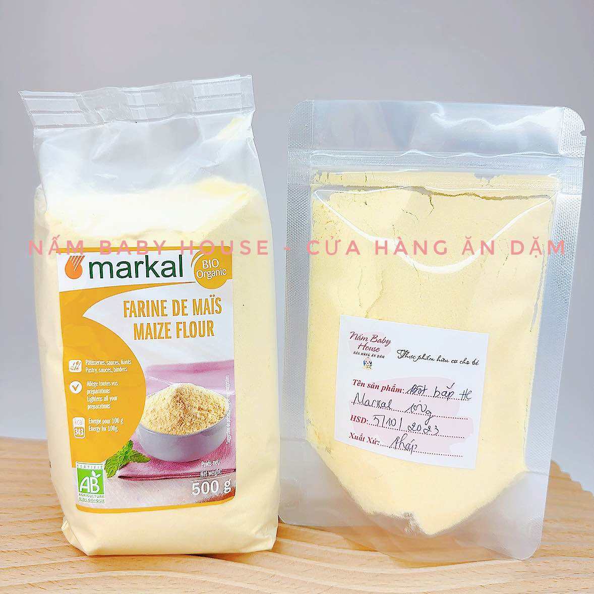 Date 2025 - Bột bắp hữu cơ Markal Pháp làm bánh, váng sữa cho bé ăn dặm