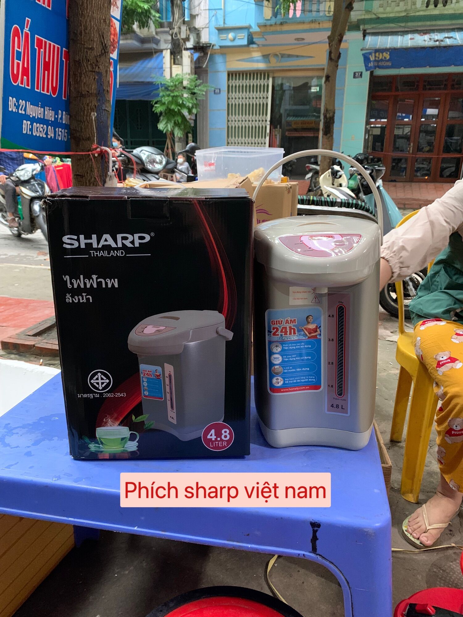 Phích điện sharp bình thuỷ điện công nghệ thái lan có bảo hành