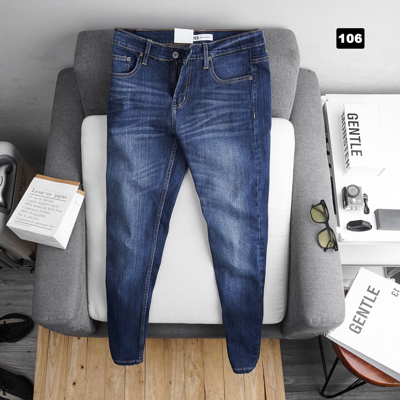 Quần jean nam cao cấp ống ôm-HAIAN JEAN - vải jean cao cấp co giản