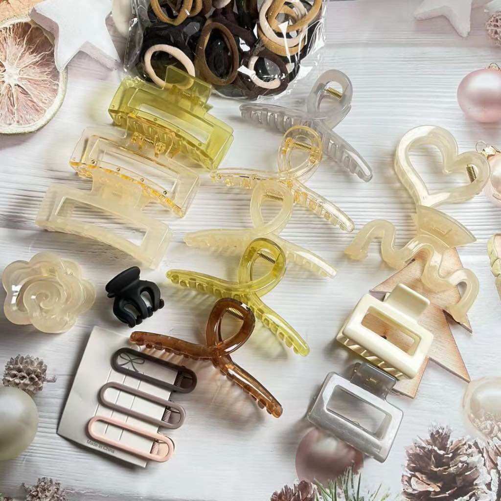 Set kẹp tóc / cột tóc 67 chi tiết gồm 17 kẹp tóc + 50 dây cột tóc siêu xinh cho nàng
