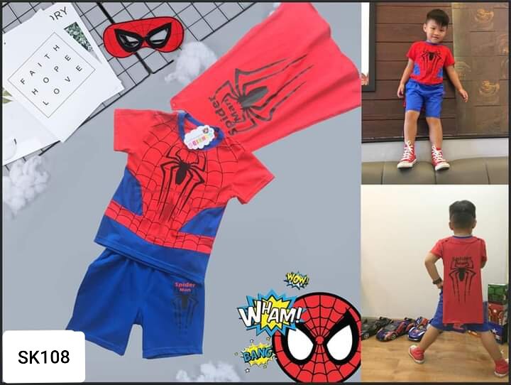 Sét siêu anh hùng spiderman người nhện kèm choàng và mặt nạ samkids