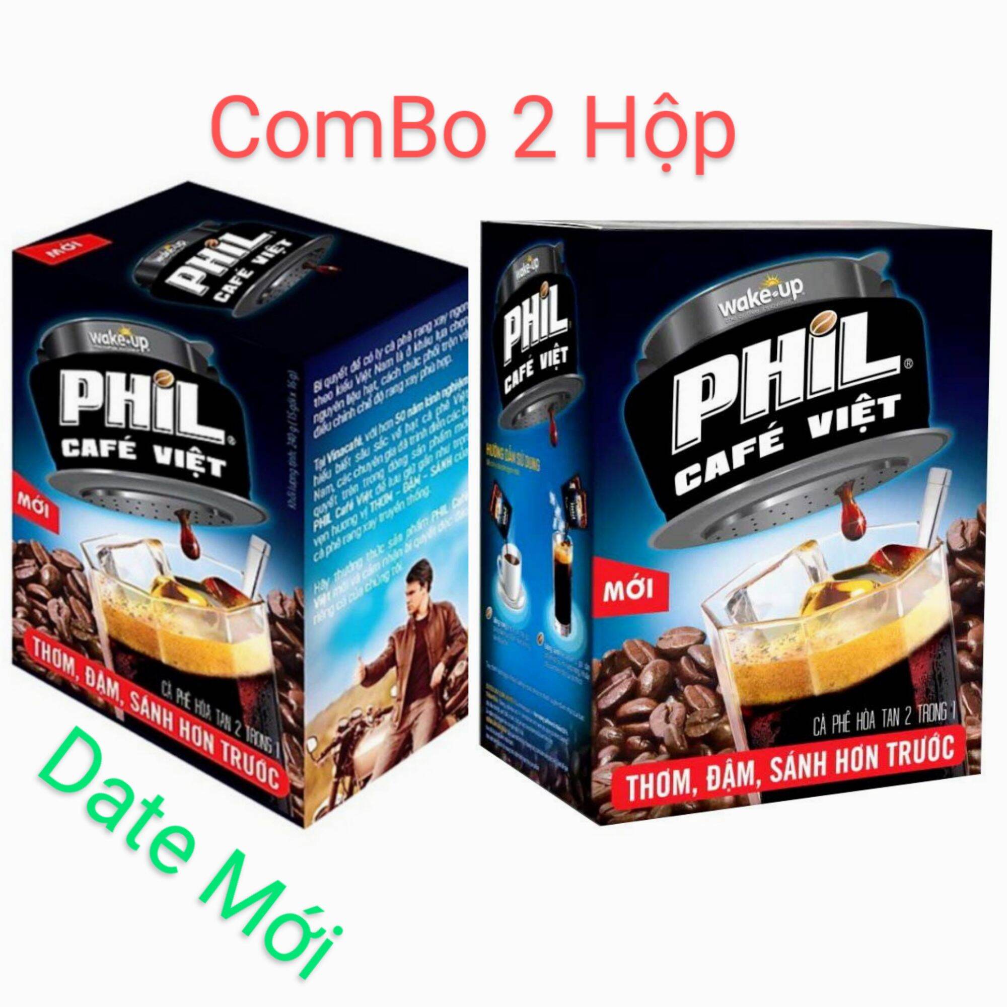 Combo 2 hộp cà phê đen phil thơm ngon đậm vị date giao mới