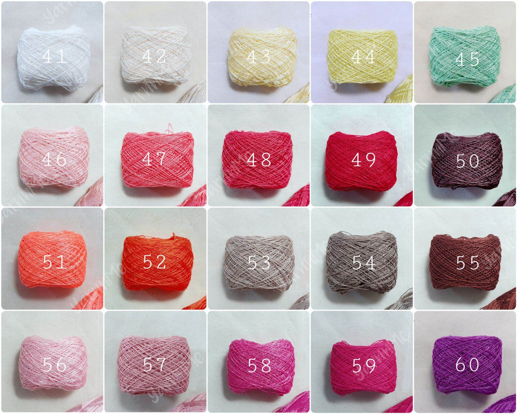 (01-20) Sợi cotton bóng Thái se 0.8mm, đan móc áo váy