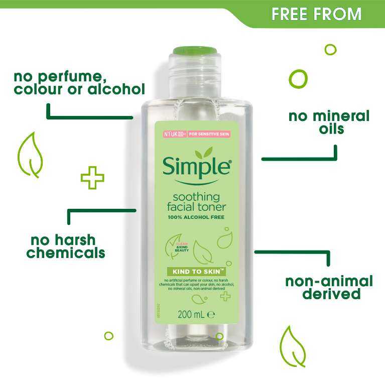 Nước hoa hồng simple dành cho da nhạy cảm 200ml