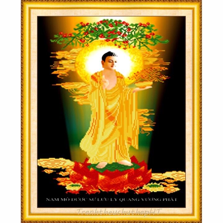 Tranh thêu chữ thập Phật Dược Sư Lv3291 kt 43x67cm