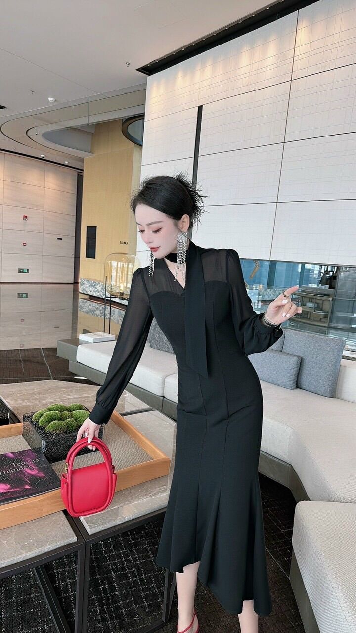 ĐẦM BODY ĐUÔI CÁ PHỐI TAY VOAN CAO CẤP