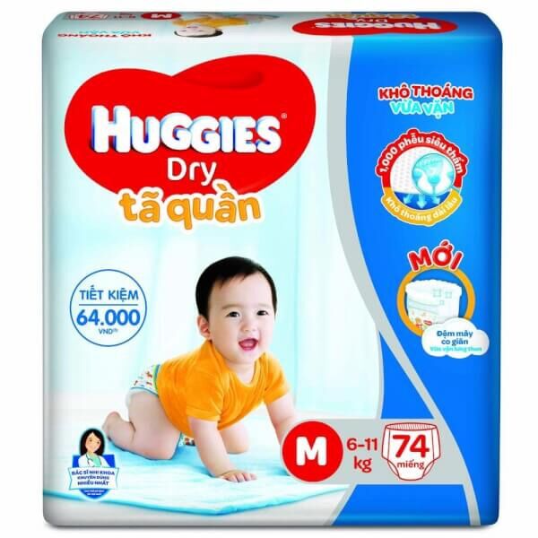 Tã/Bỉm Huggies quần M74 - L68 - XL62 - XXL56 -