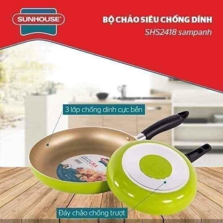 Bộ 2 chảo chống dính Sunhouse