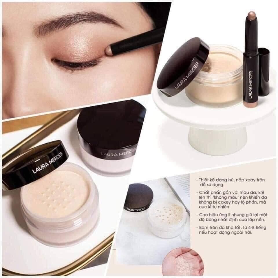 Set Laura Mercier mini phấn phủ 5g & nhũ mắt 1g