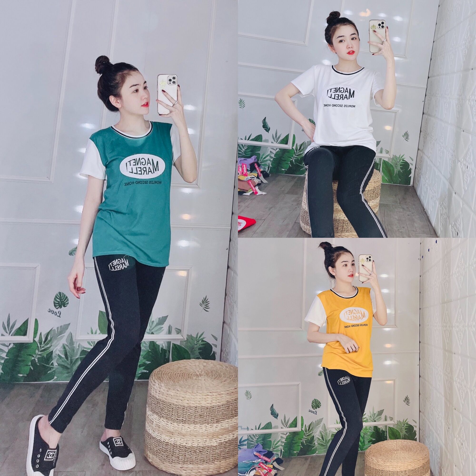 Set đồ thun dài, đồ bộ nữ mặc nhà dễ thương form rộng bigsize 85kg