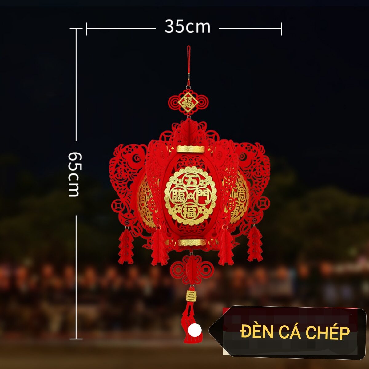 Lồng đèn cung đăng vải nỉ phủ nhung cao cấp