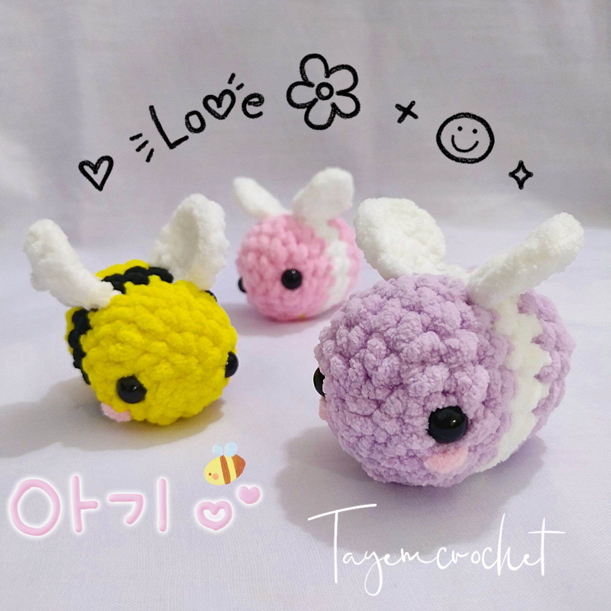 móc khoá bé ong mini cute bằng len