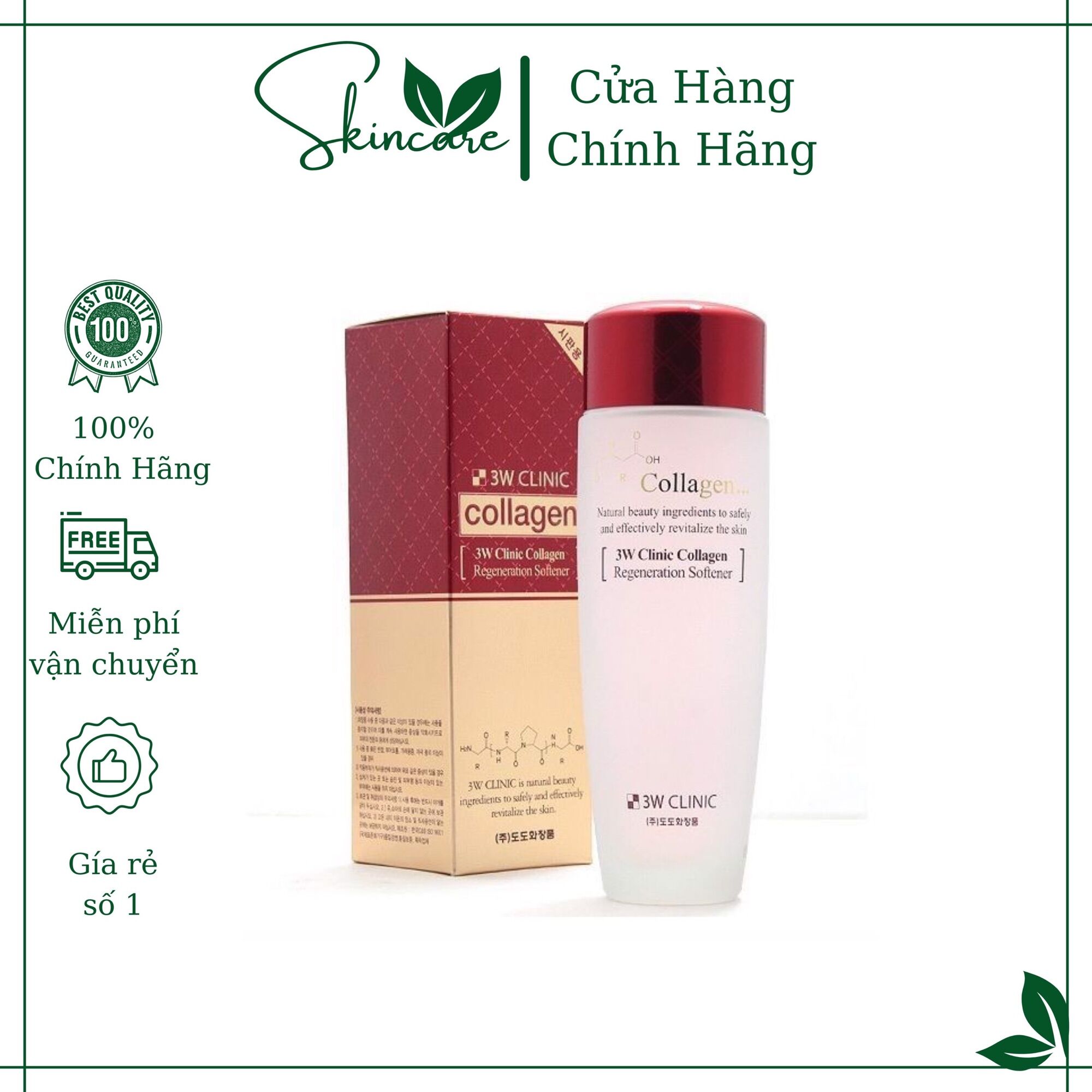 Nước hoa hồng 3w Clinic Collagen
