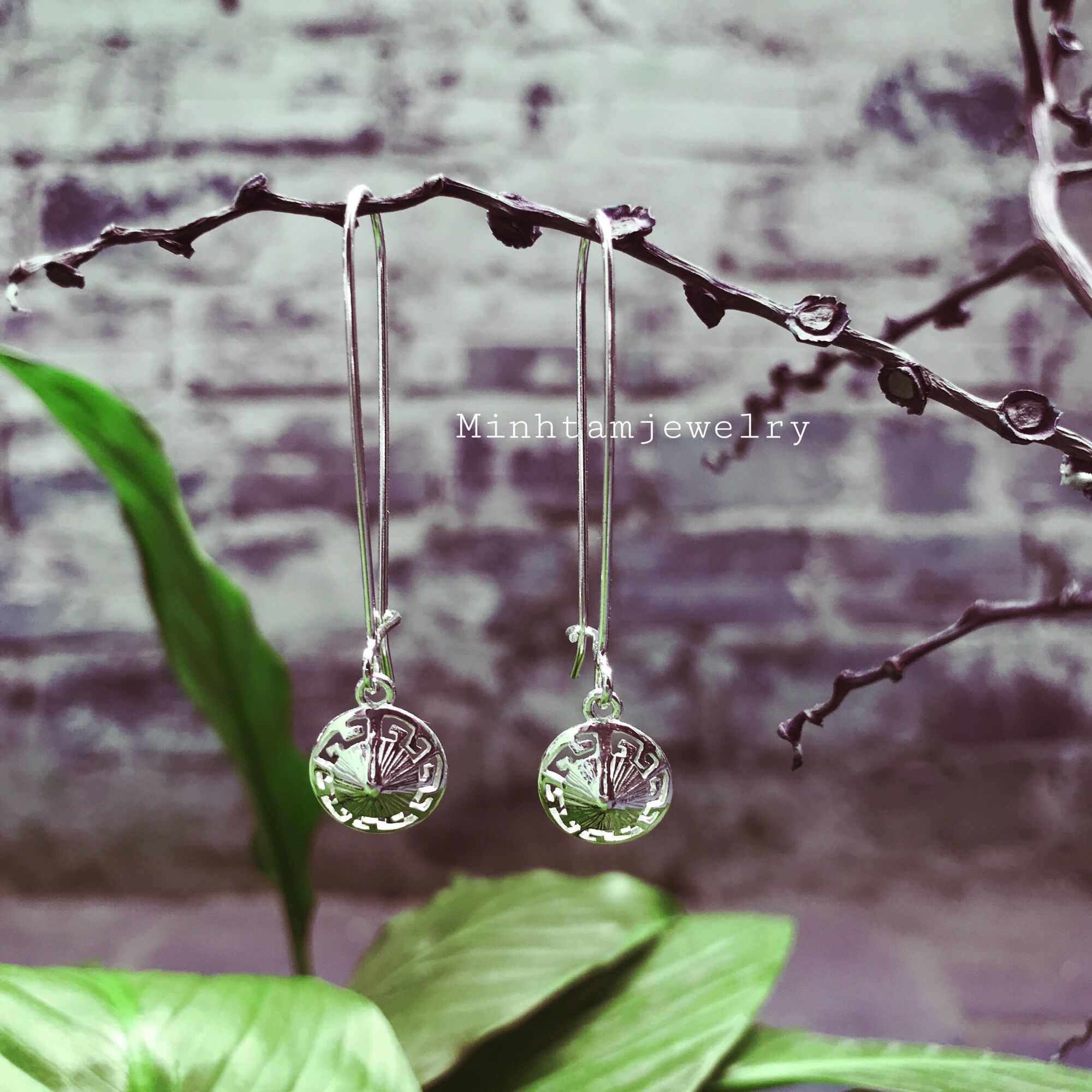 Conical hat Earrings | Bông tai nón Bạc dáng dài | Design by MinhtamJewelry