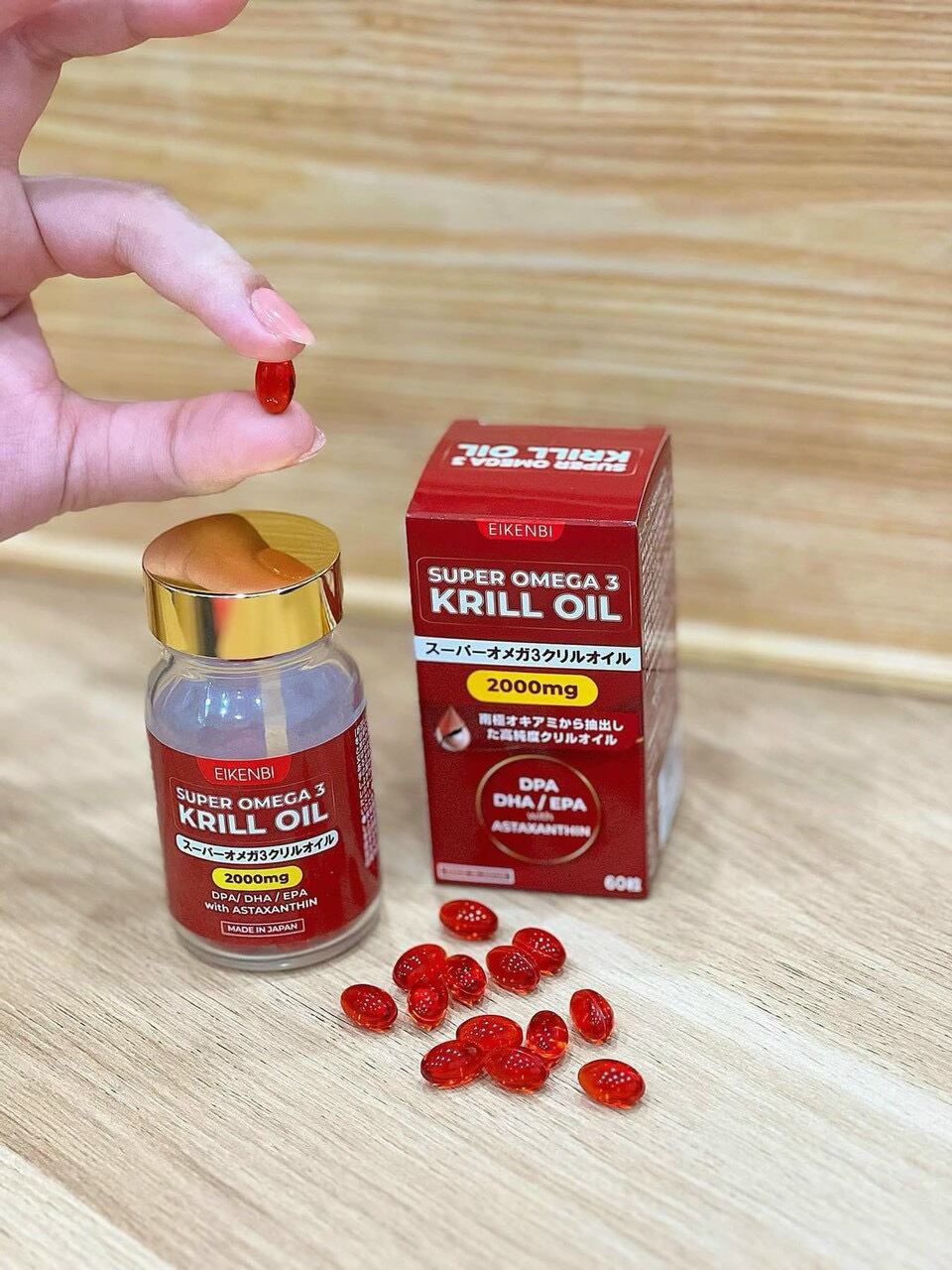 Viên Uống Dầu Nhuyễn Thể Super Omega 3 Krill Oil 2000mg Eikenbi Nhật Bản