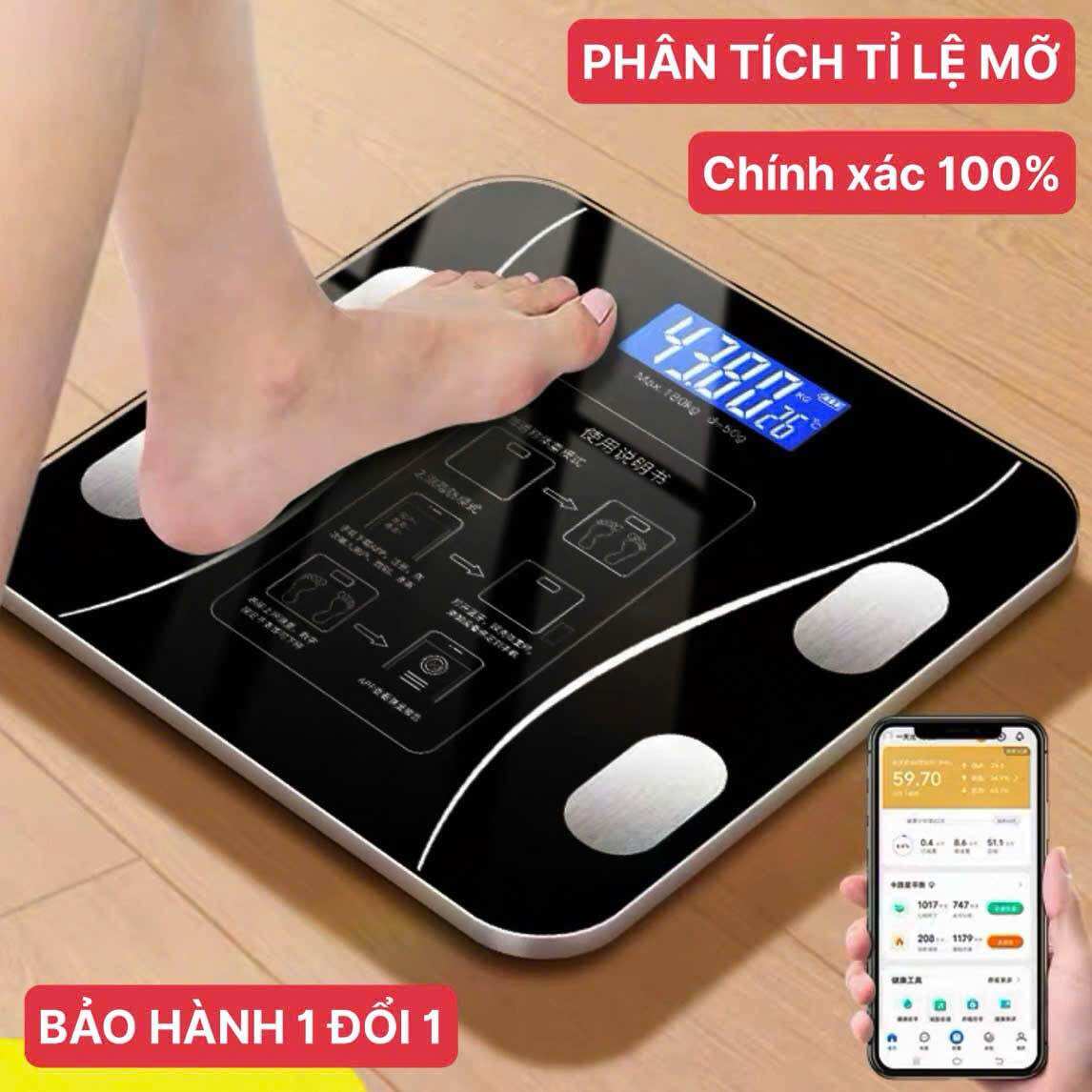 [SIÊU BỀN] CÂN ĐIỆN TỬ THÔNG MINH KẾT NỐI BLUETOOTH GIÚP PHÂN TÍCH CHỈ SỐ CƠ THỂ VÀ THEO DÕI CÂN NẶNG CỰC CHÍNH XÁC - CÂN SỨC KHOẺ MẪU MỚI 2025 HỖ TRỢ THEO DÕI KIỂM SOÁT CÂN NẶNG CHO GIA ĐÌNH