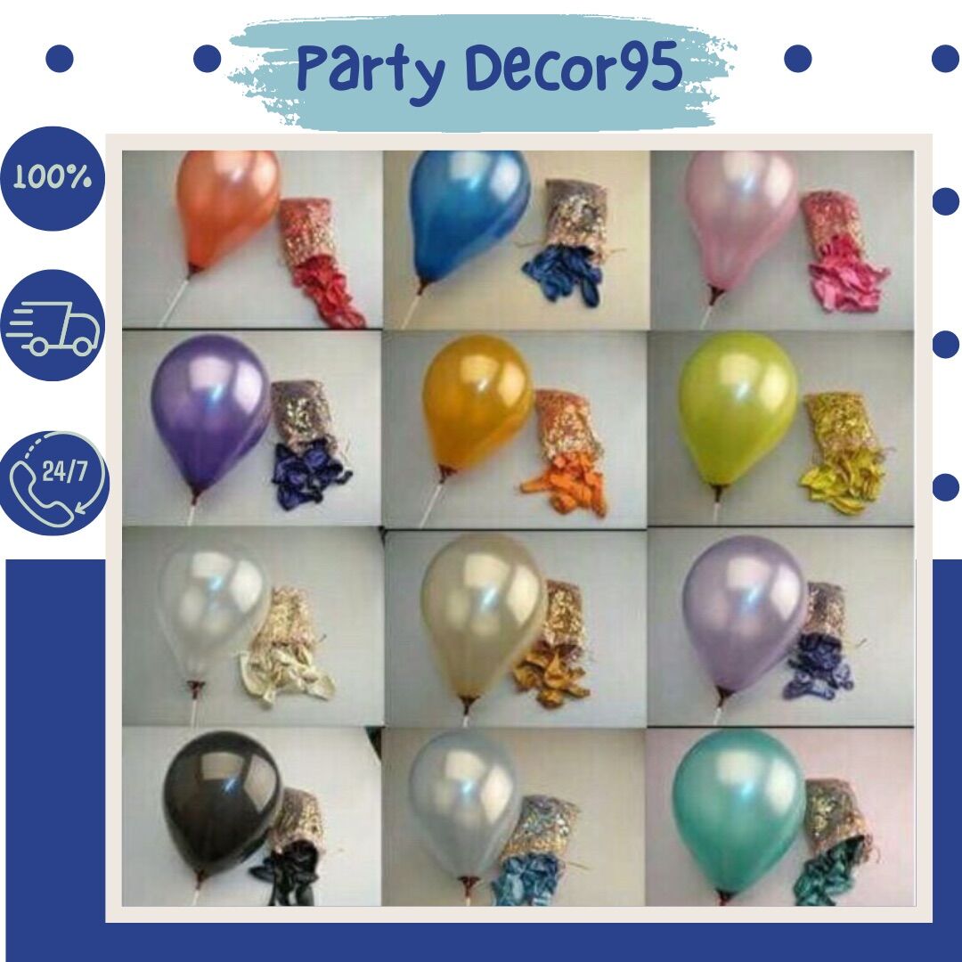 Set bóng bay ánh nhũ bịch 25 bóng