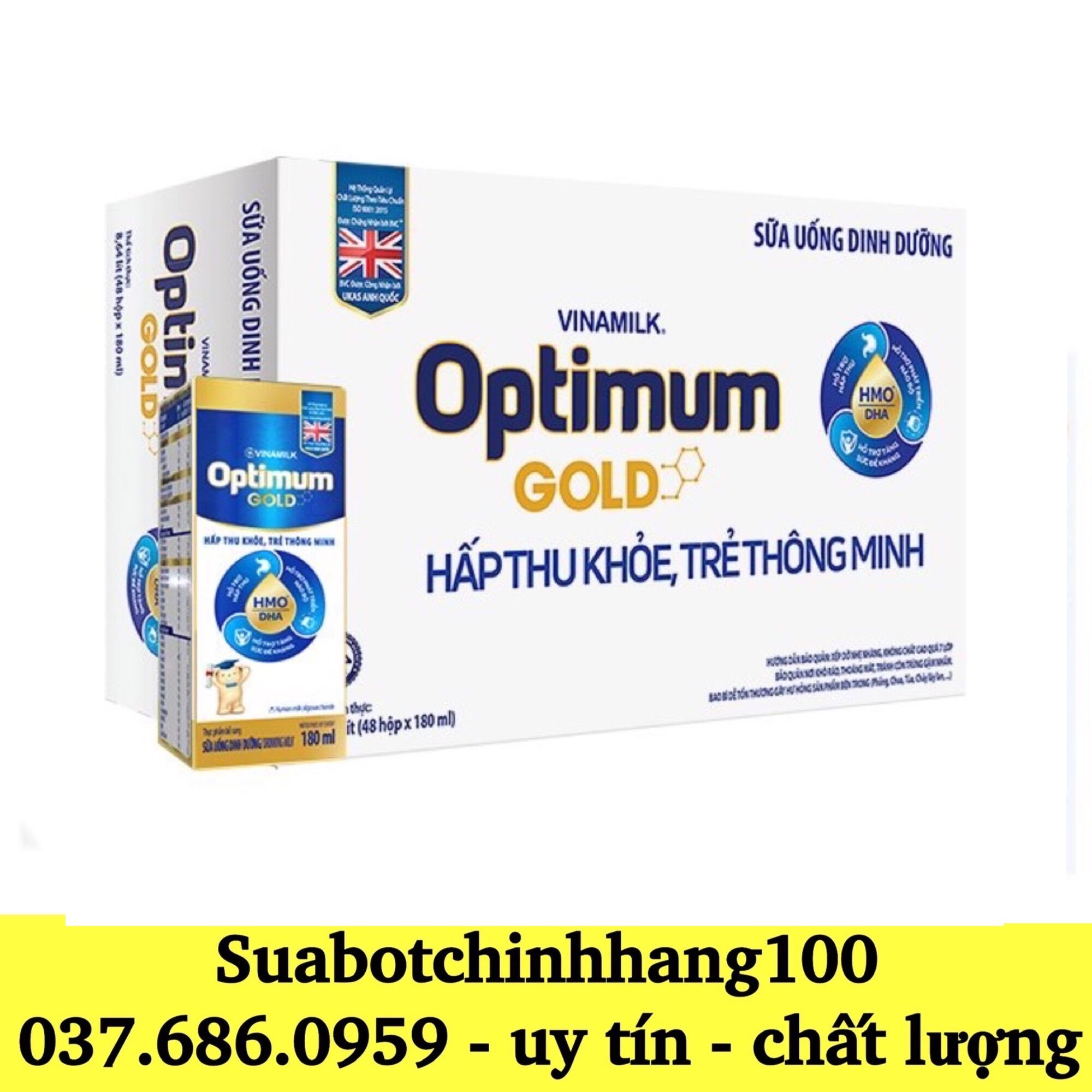Thùng 48 hộp sữa Optimum gold 180ml