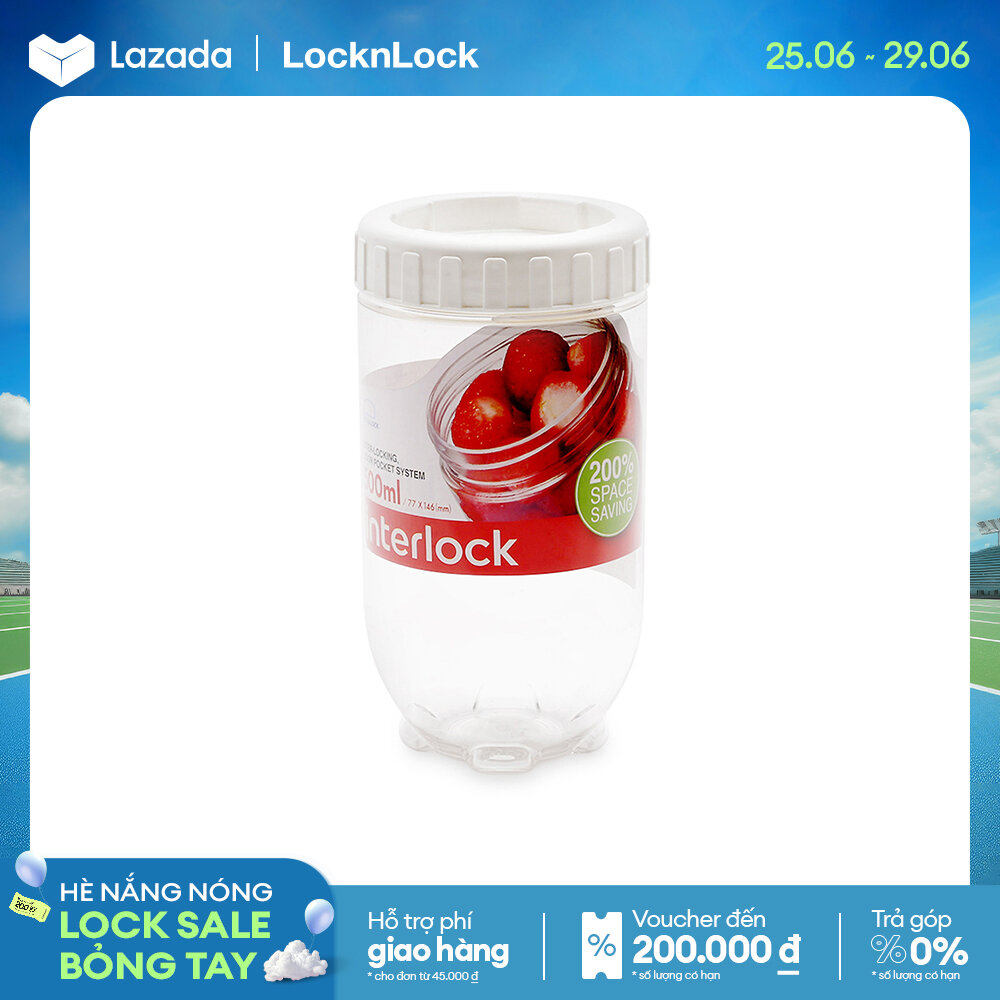 [VOUCHER LIVE 20%] Hộp nhựa đựng thực phẩm Lock&Lock Interlock -INL203W - 500ml