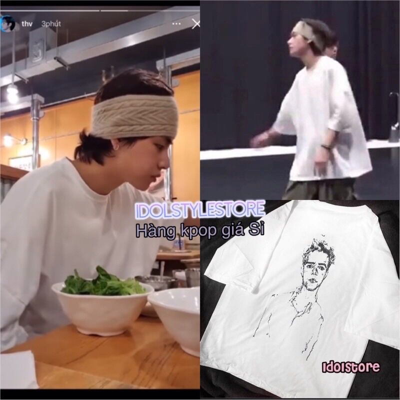 (Kèm card idol)Áo phông tay lỡ của V bts