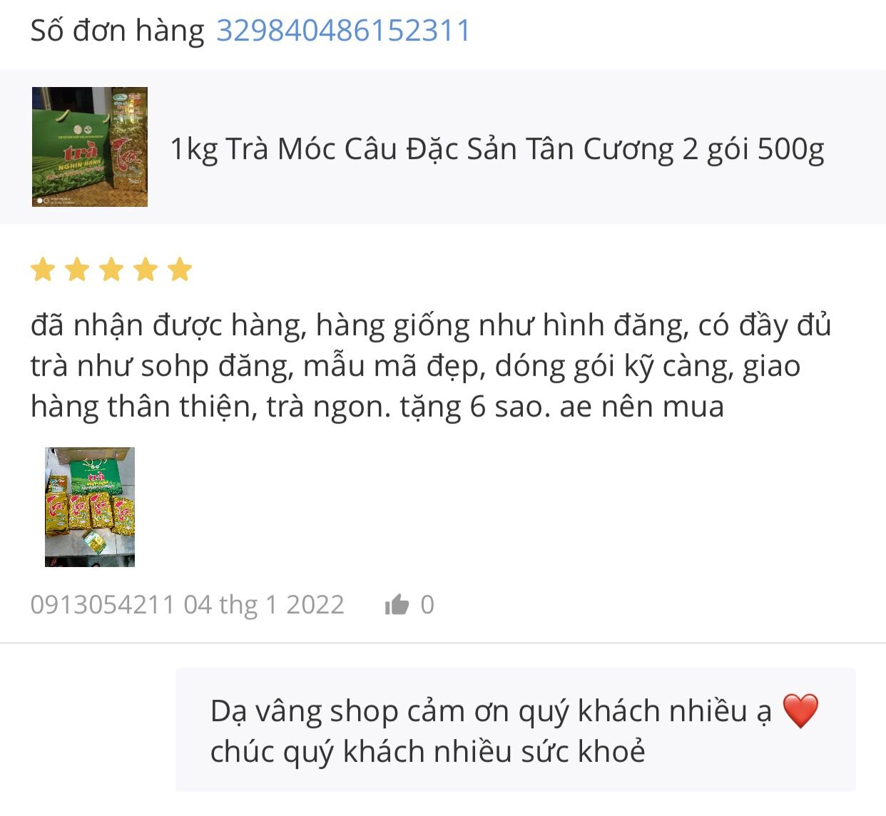 1kg Trà Móc Câu Đặc Sản Tân Cương (2 gói 500g)