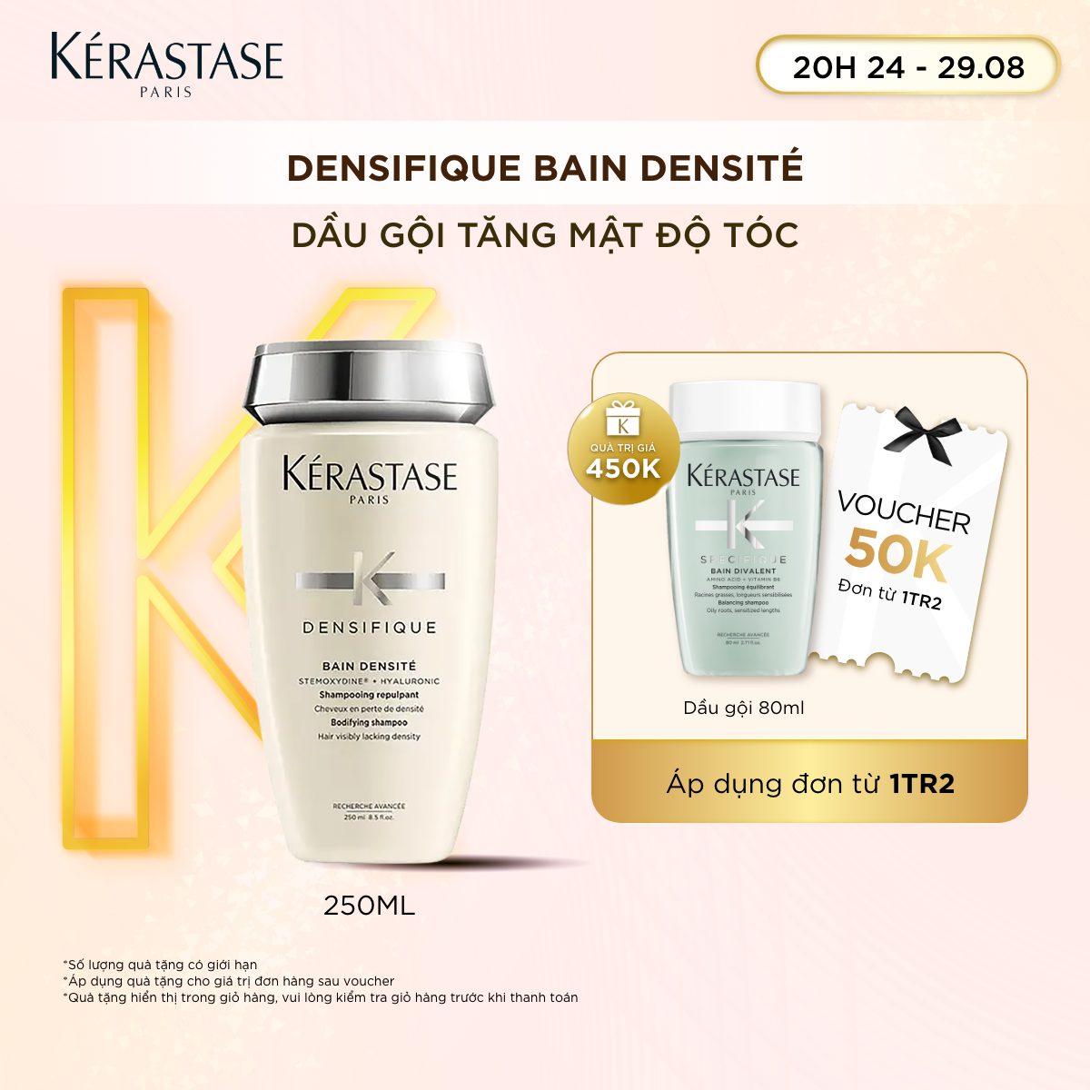 Dầu gội giúp mọc tóc dành cho nam/nữ Kérastase Bain Densite 250ml