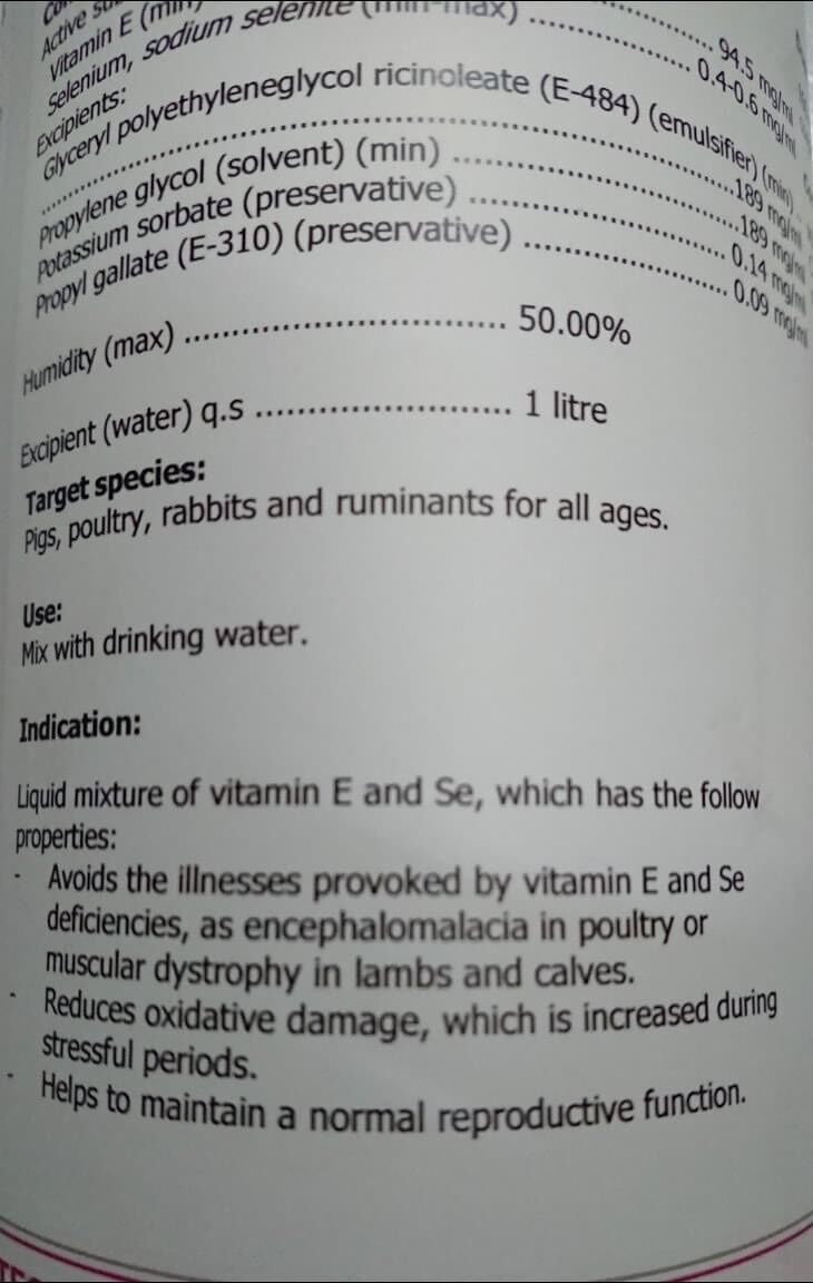 Bổ sung vitamin E+ selen dạng lỏng dành cho chim chai chiết 10ml