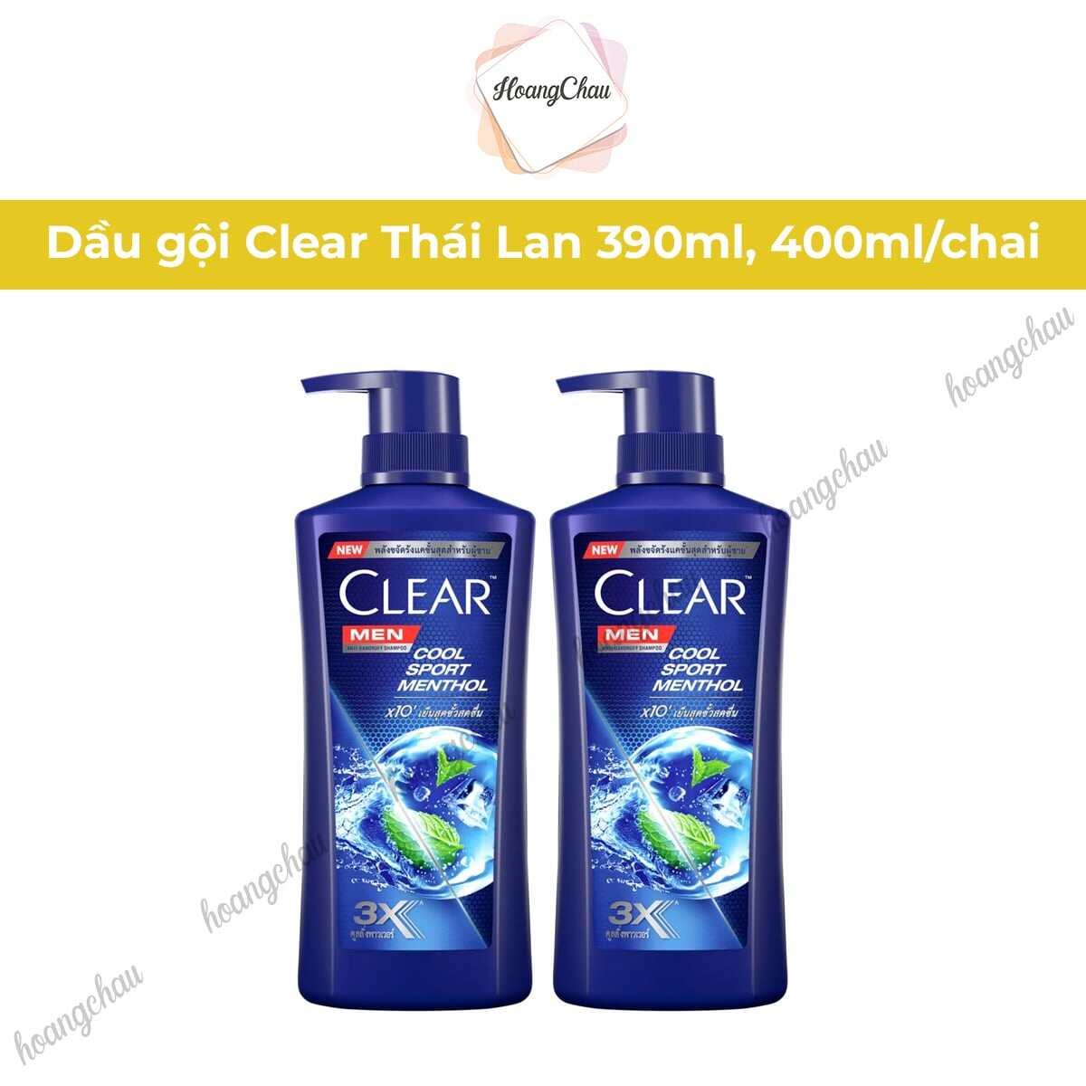 ( 2 chai) Dầu gội clear men Thái Lan Hàng chuẩn - mùi bạc hà mẫu mới