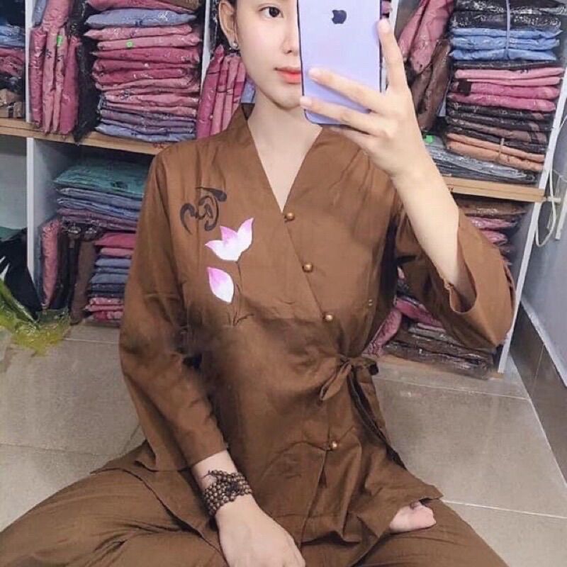 Đồ Lam Đi Chùa 🌸 Mẩu Bà Lai Nhật Vẽ