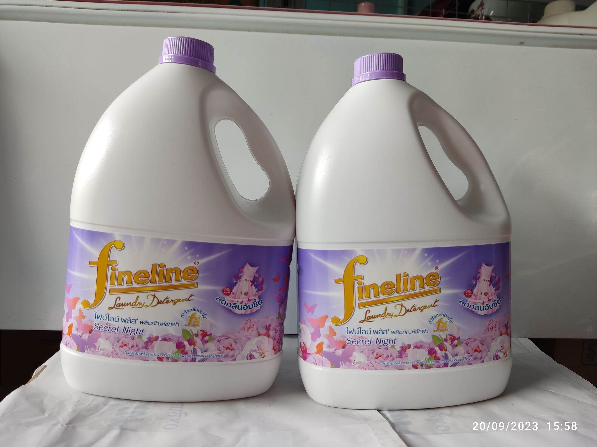 Nước giặt xả fineline Thái Lan 3L màu tím bông, Hàng chuẩn mẫu mới