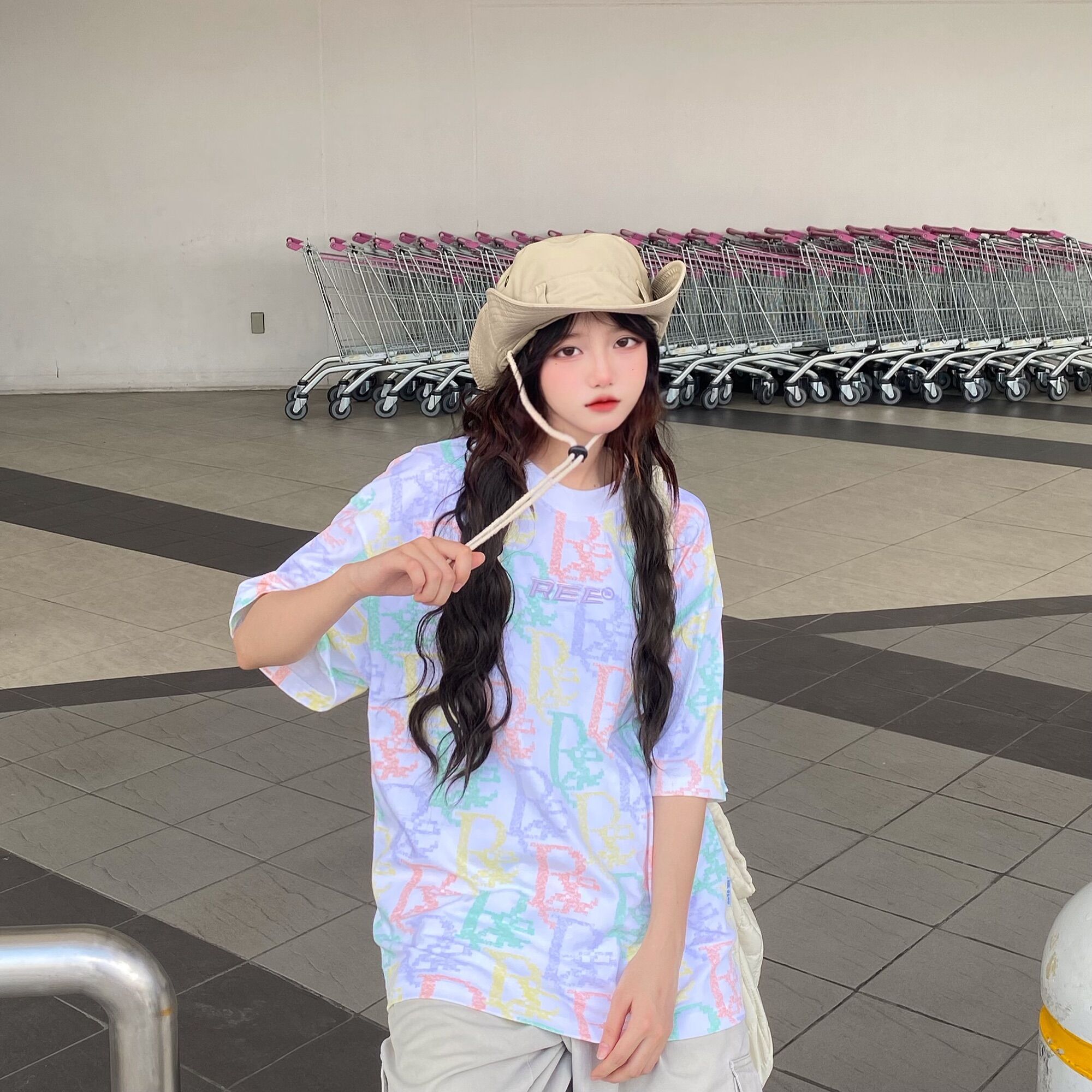 LOCAL BRAND REE - ÁO THUN MONOGRAM PIXEL MULTICOLOR MÀU TRẮNG