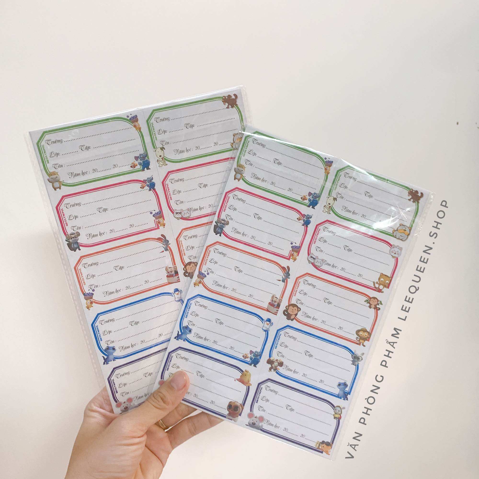 Xấp 50 nhãn tập decal dán vở cho Bé