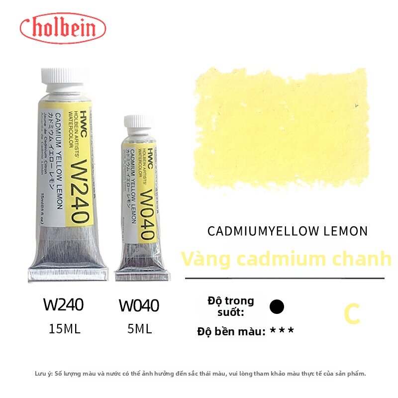 Holbein | Màu Nước Trong Suốt Chất Lượng Nghệ Sĩ Ống