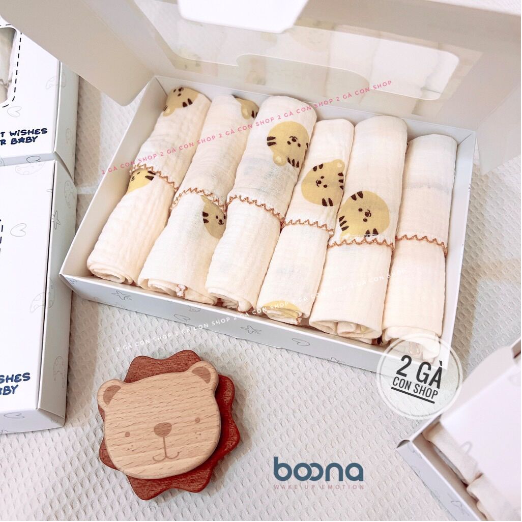 Khăn xô sữa aden Muslin Boona - sét 6 chiếc